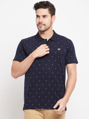 DUKE Graphic Print Men Polo Neck Blue T-Shirt