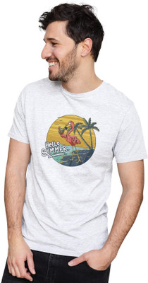 GPGARMENTSS Printed Men Round Neck White T-Shirt