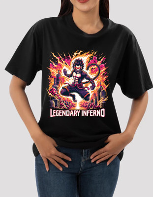sova legacy Printed Women Round Neck Black T-Shirt