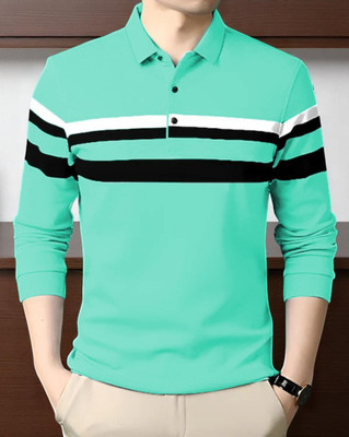 Autna Printed Men Polo Neck Beige T-Shirt