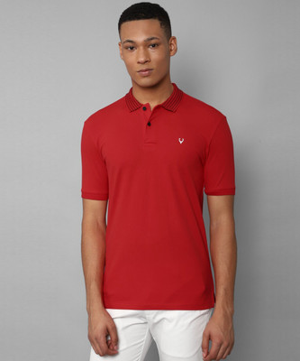 Allen Solly Solid Men Polo Neck Red T-Shirt