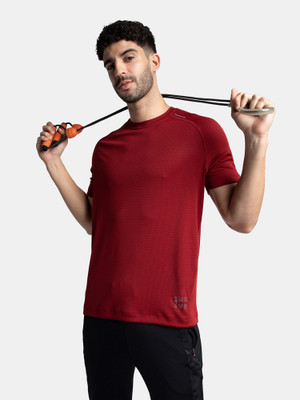 JOCKEY Solid Men Round Neck Red T-Shirt