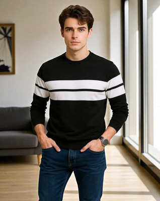 FAOES Solid Men Round Neck Black T-Shirt