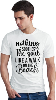 Seek Buy Love Printed Men Round Neck White T-Shirt