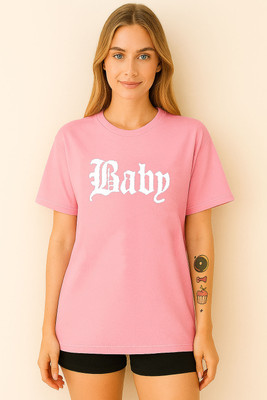 RAJARANCHO Printed Women Round Neck Pink T-Shirt