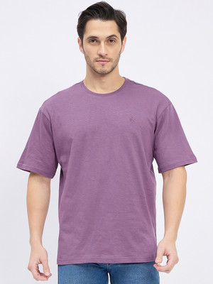 DUKE Self Design Men Round Neck Purple T-Shirt