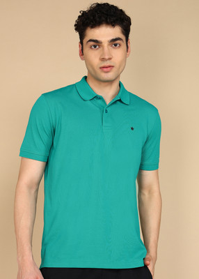 LOUIS PHILIPPE Solid Men Polo Neck Green T-Shirt