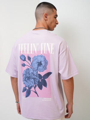 HIGHLANDER Printed Men Round Neck Purple T-Shirt