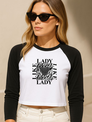 SLENOR Graphic Print Women Round Neck Black T-Shirt