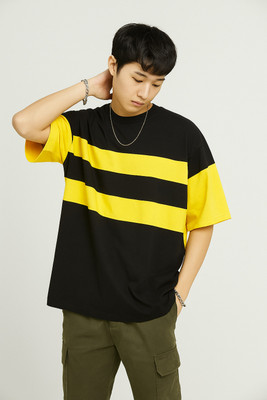 young style Solid Men Round Neck Black T-Shirt