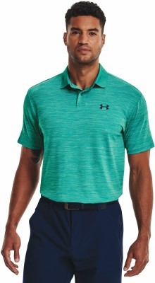 UNDER ARMOUR Solid Men Polo Neck Blue T-Shirt