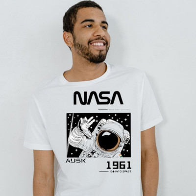 MaddockCorp Printed Men Round Neck White T-Shirt