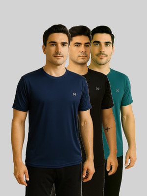 Force NXT Solid Men Round Neck Multicolor T-Shirt