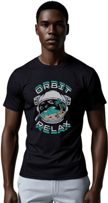 Millionemotions Printed Men Round Neck Black T-Shirt