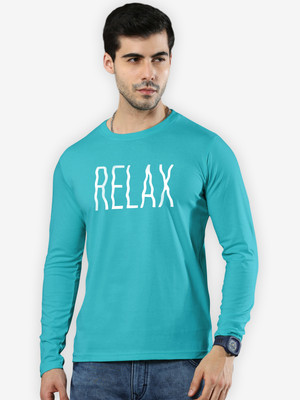 De Tees Printed Men Round Neck Blue T-Shirt