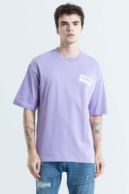 Snitch Printed, Typography Men Round Neck Pink T-Shirt