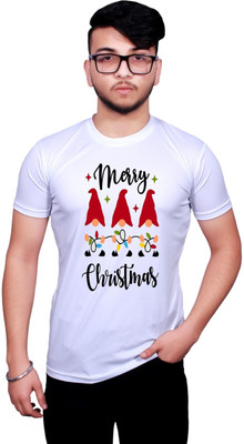 KRYONIX Printed, Typography Men Round Neck White T-Shirt