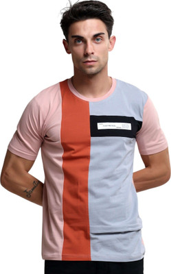 Estilocus Colorblock Men Round Neck Multicolor T-Shirt