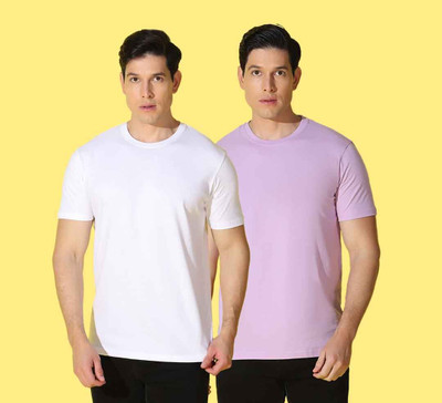WOOSTRO Solid, Printed Men Round Neck Multicolor T-Shirt
