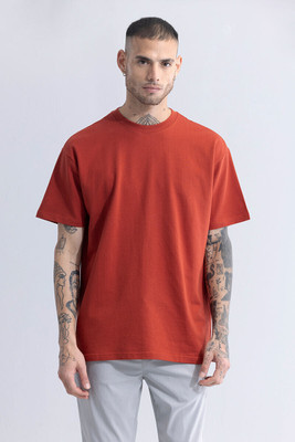 ColorChakra Solid Men Round Neck Red T-Shirt