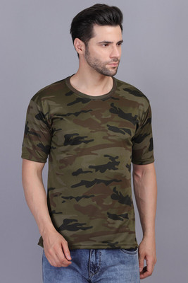 Dupex Printed Men Round Neck Multicolor T-Shirt