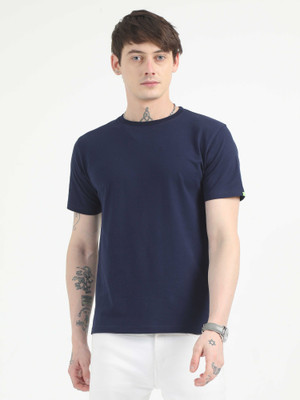 Caslay Solid Men Round Neck Black T-Shirt