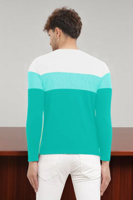 Autna Colorblock Men Round Neck Green T-Shirt