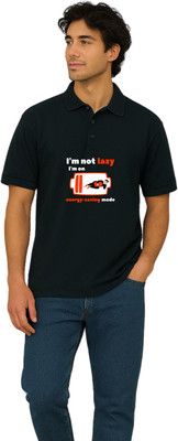 STYLE SHADOW Printed, Graphic Print Men Polo Neck Red, White T-Shirt