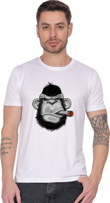 Trendoryx Graphic Print Men Round Neck White T-Shirt