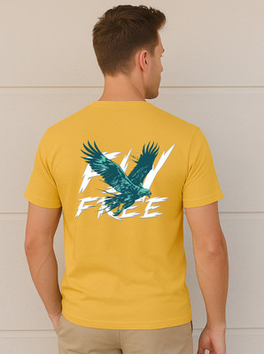 TheLyra Graphic Print Men Round Neck Yellow T-Shirt