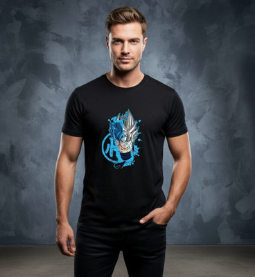 D and M Clothing Typography Men Crew Neck Black T-Shirt