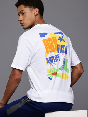 HRX by Hrithik Roshan Printed Men Round Neck White T-Shirt
