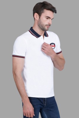 Pyro Spirit Solid Men Polo Neck White T-Shirt