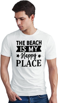 Seek Buy Love Printed Men Round Neck White T-Shirt