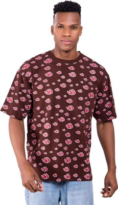 Montequinto Printed Men Round Neck Brown T-Shirt