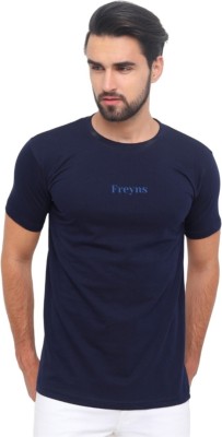 Freyns Printed Men Round Neck Blue T-Shirt