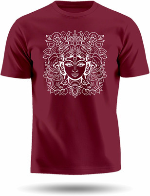 Luv My India Printed Men Round Neck Maroon T-Shirt