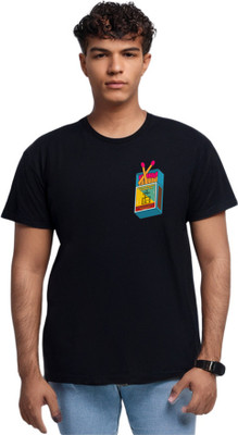 CITEES Graphic Print Men Round Neck Black T-Shirt