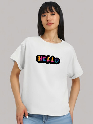 SZN Graphic Print Women Round Neck White T-Shirt