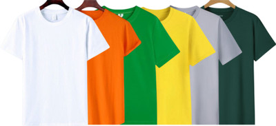 P collection Solid Men Round Neck White, Orange, Light Green, Yellow, Silver, Dark Green T-Shirt