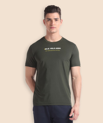 U.S. POLO ASSN. Typography Men Round Neck Green T-Shirt