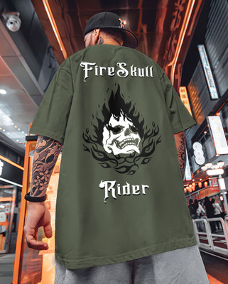 MOWA Printed, Typography Men Round Neck Dark Green T-Shirt