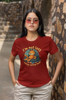 Stylewill Graphic Print Women Round Neck Maroon T-Shirt