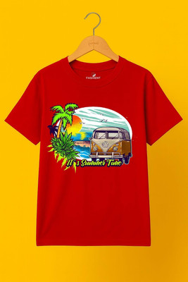 FASHIENT Printed Men Crew Neck Red T-Shirt