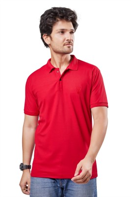 FREELAND Solid Men Polo Neck Red T-Shirt