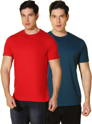 WOOSTRO Solid Men Round Neck Multicolor T-Shirt