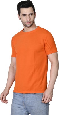 kapasiya Solid Men Round Neck Reversible Orange T-Shirt