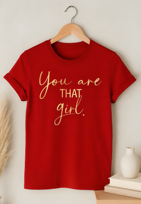 SSE Graphic Print Women Round Neck Red T-Shirt