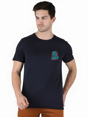 SZN Graphic Print Men Round Neck Dark Blue T-Shirt