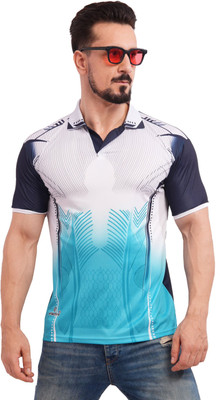 FABWAX Printed Men Polo Neck Multicolor T-Shirt